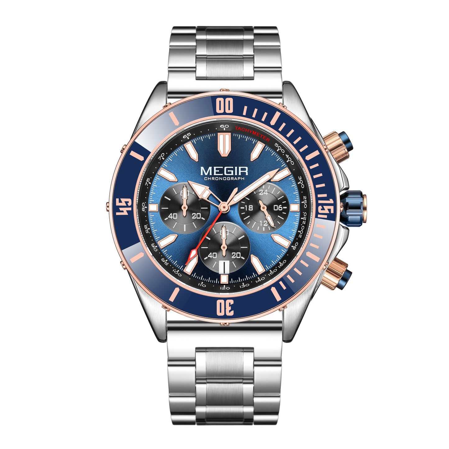 MEGIR Watch with Chronograph Men Fashion Quartz Military Waterproof Calendar Business Casual Wrist Watches Clock Montre Homme