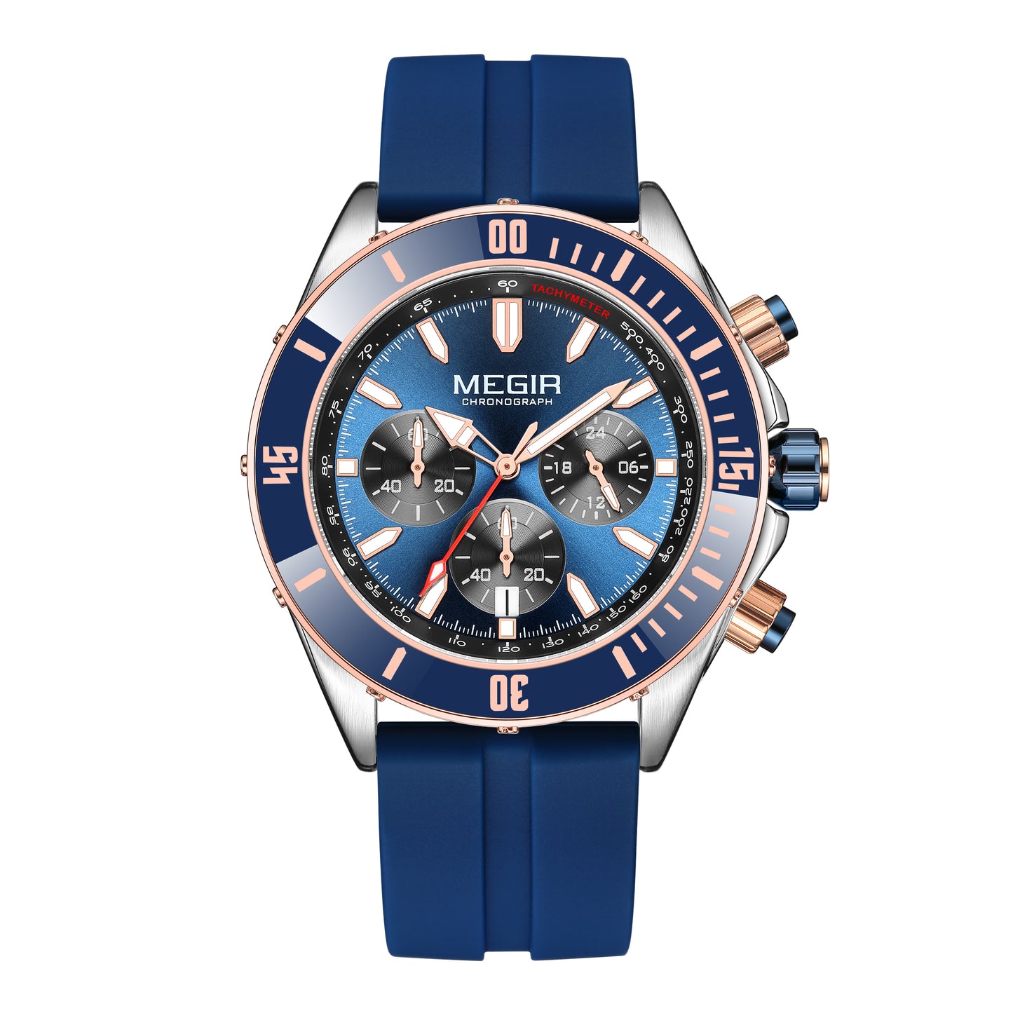 MEGIR Watch with Chronograph Men Fashion Quartz Military Waterproof Calendar Business Casual Wrist Watches Clock Montre Homme