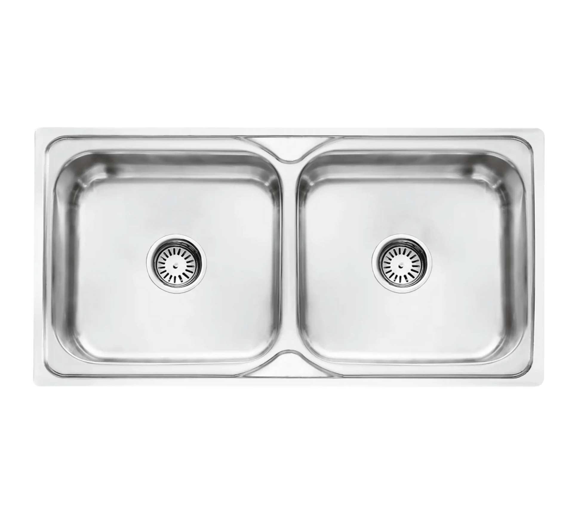 Fossa 45"x20"x08" inch Double Bowl Premium Stainless Steel Kitchen Sink With SS Square Coupling Glossy Finish-0