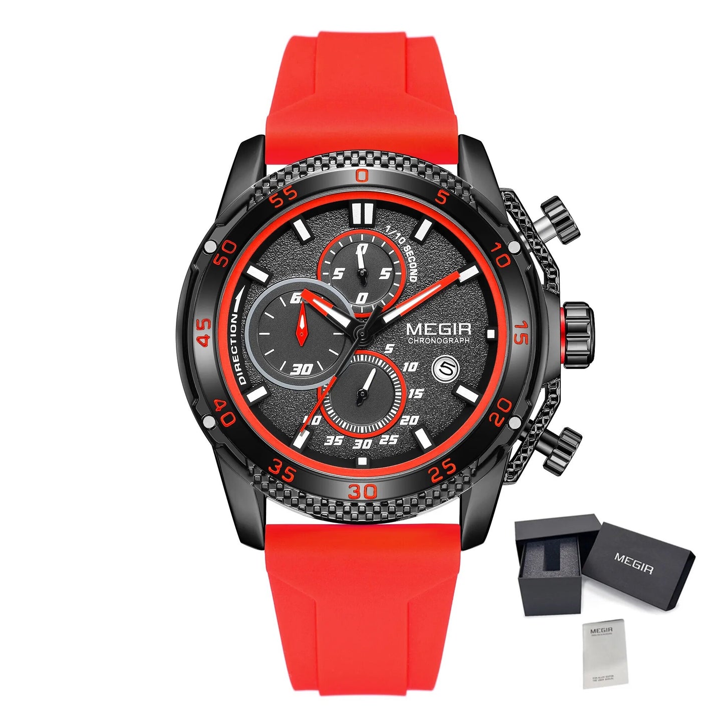 MEGIR Mens' Watches Luxury Fashion Military Sport Watch for Man Waterproof Luminous Silicone Quartz Wrist Watch Clock 2211